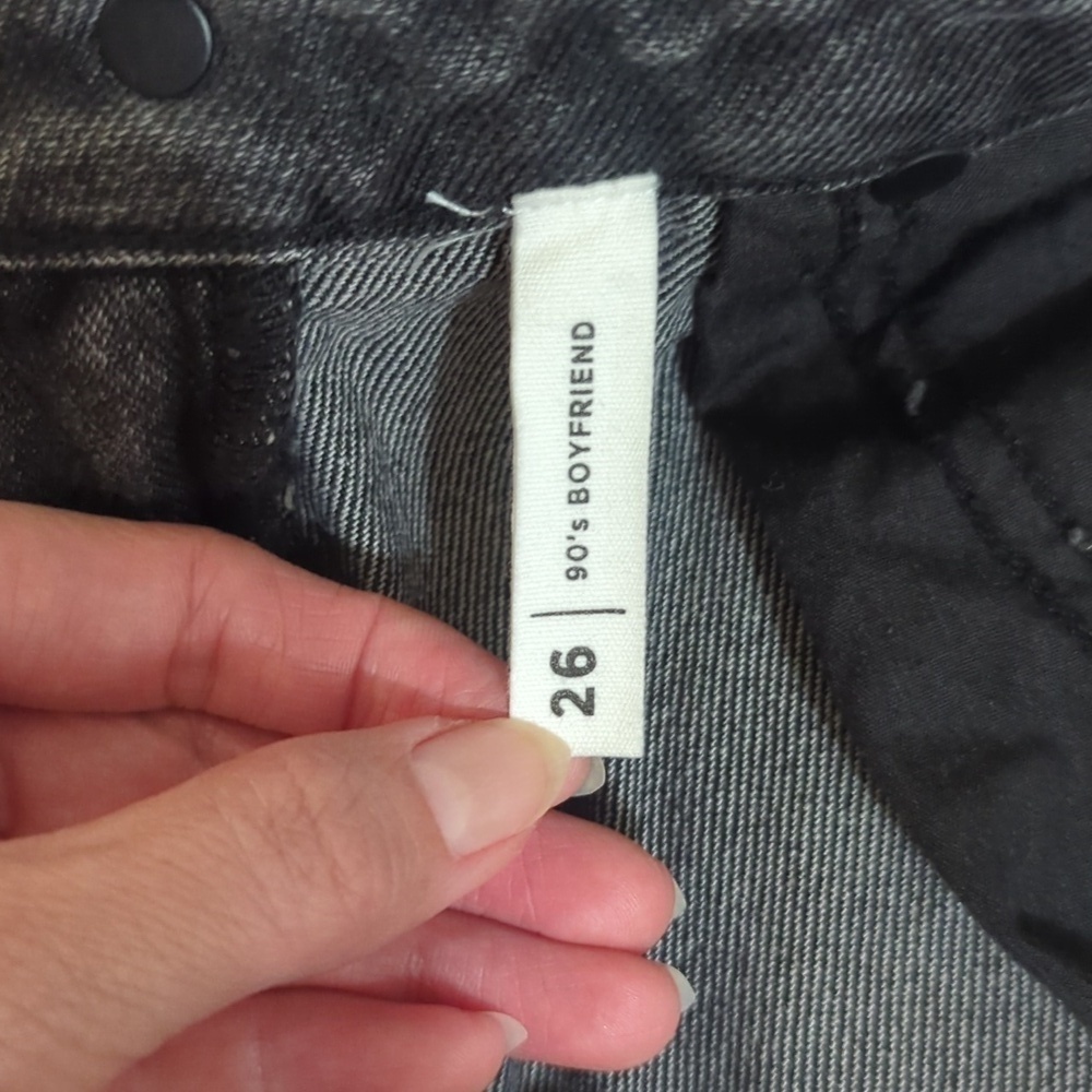Pacsun Washed Ripped '90s Boyfriend Jeans, Color Washed Black Size 26 - Picture 16 of 16